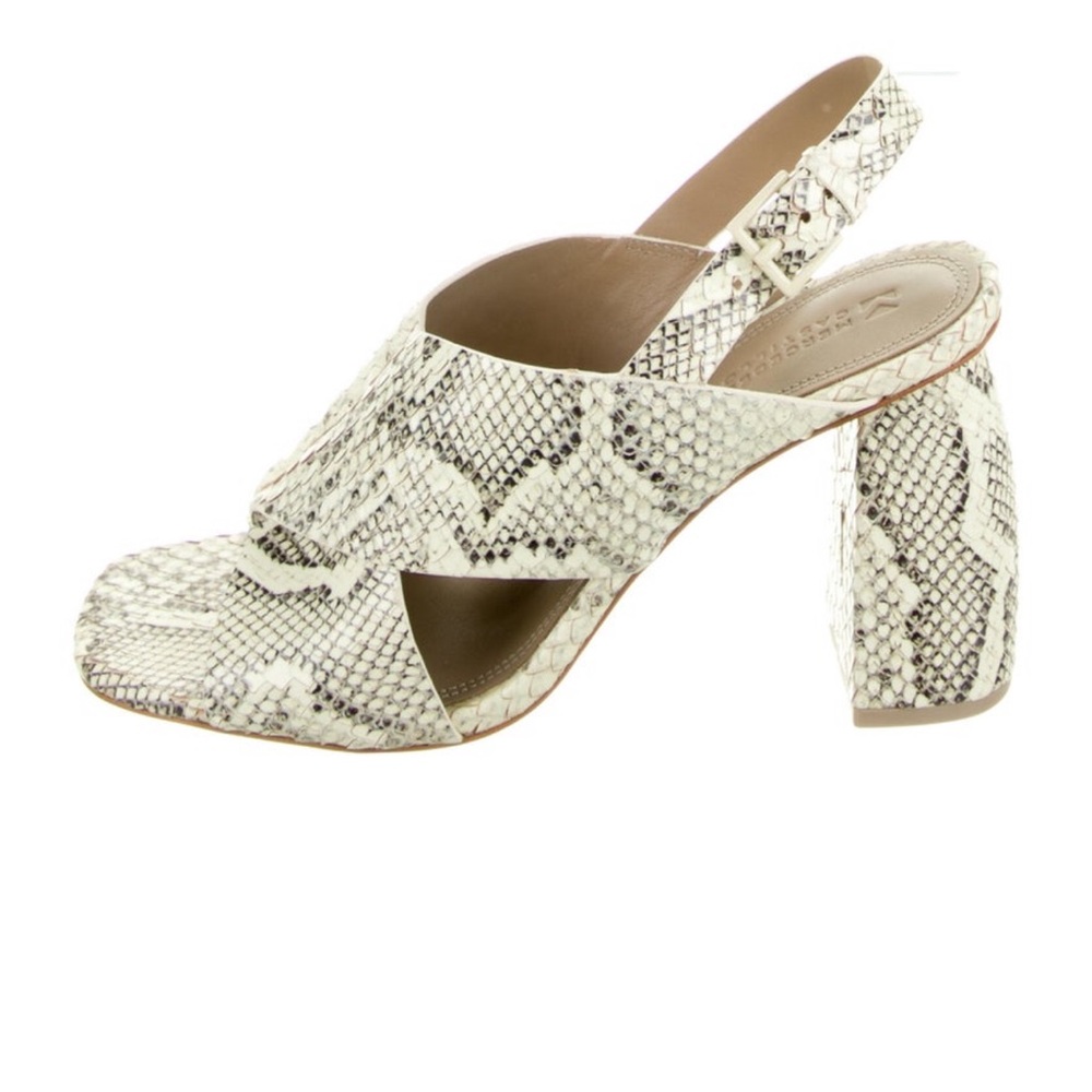 Mercedes Castillo Embossed Leather Slingback Sandals - Picture 3 of 5